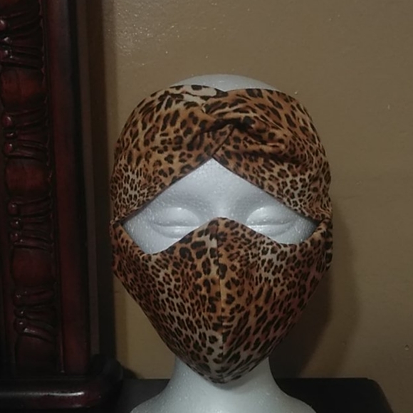 Pick Me! Matching Leopard Print Mask and Headband - Picture 1 of 4